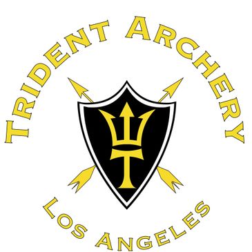 Logo of Trident Archery Los Angeles with a shield and trident.