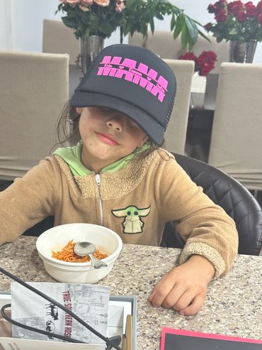 Personalized hot pink puff baseball caps