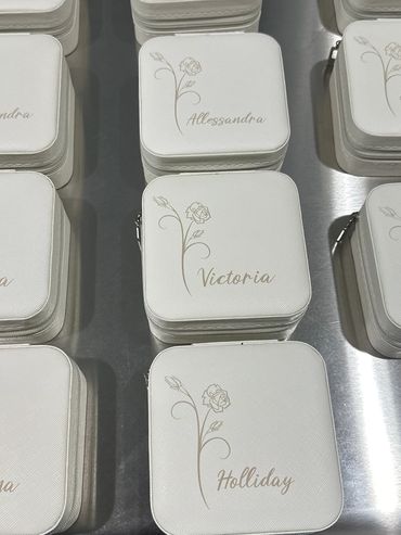 Laser engraved travel jewelry box- perfect for bridesmaids gifts 