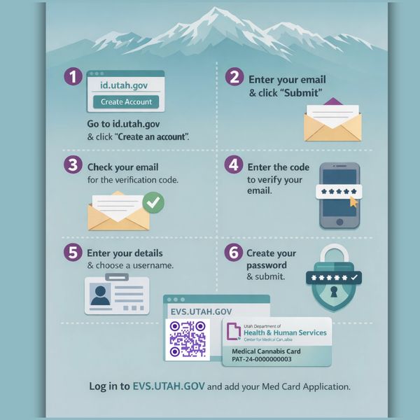 Step-by-step guide to create an account and apply for a Utah medical cannabis card online.