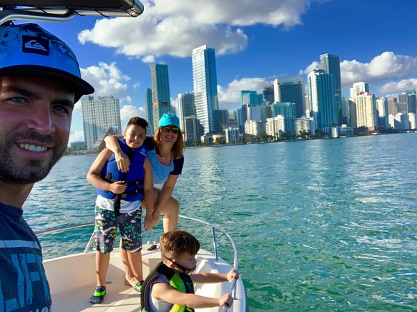 Family Trip On Boat In Caribbean Island