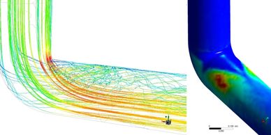 Modeling sand erosion in oil/gas productions with validated correlations from experiments.