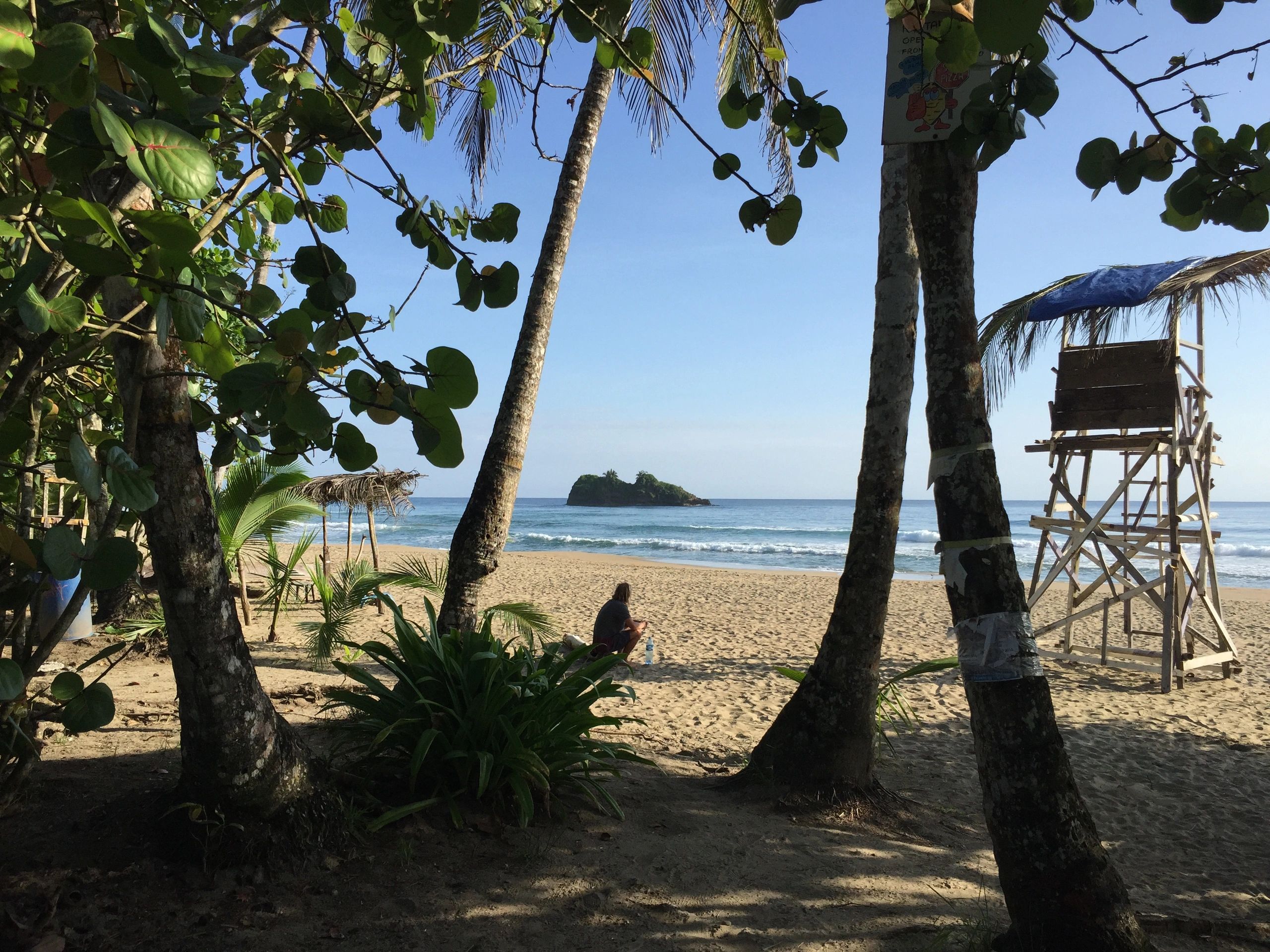 Beautiful white sand beach near our program in Costa Rica where we volunteer to help turtles birth