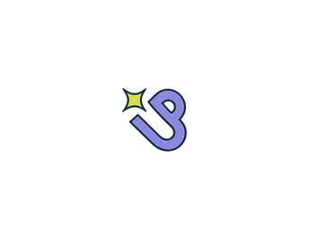 Purple heart-shaped symbol with a yellow star on a black background.