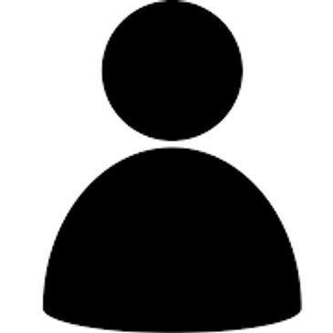 Simple black user icon on white background.
