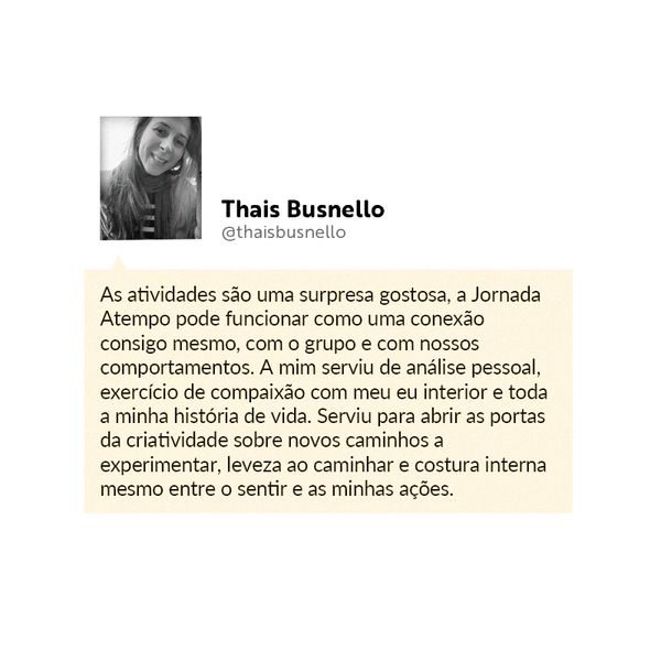 depoimento de Thais Busnello sobre a participação da Jornada Atempo em 2023.