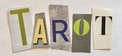 The word Tarot created from cut up letters from magazines.