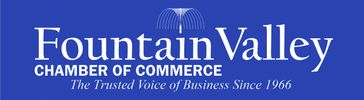 Fountain Valley Chamber of Commerce logo with tagline since 1966.