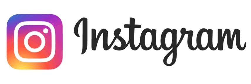Instagram logo with colorful camera icon and script text.