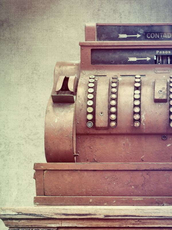 An old-fashioned cash register - Ben Stoll Scene-by-Scene Script Consultant.