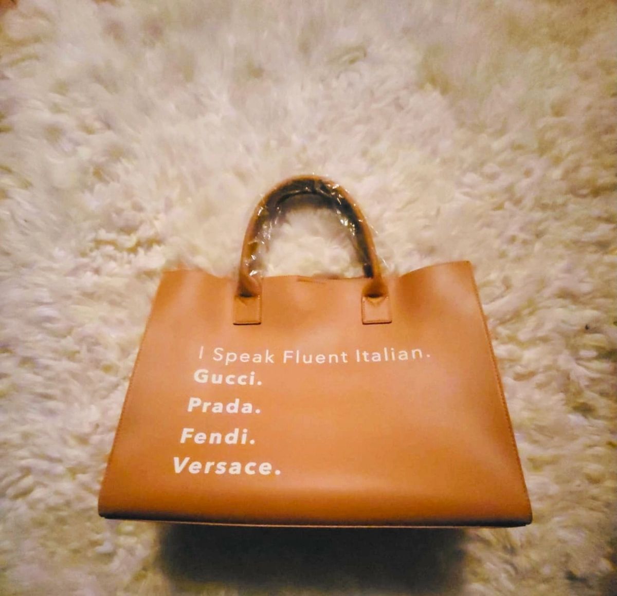 Fluent Italian Designer Bag (Tan)