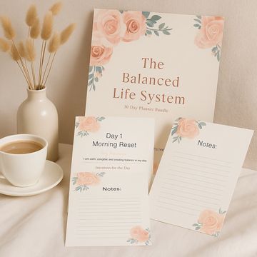 30-Day printable and digital planner designed to help you find focus and simplify your days.