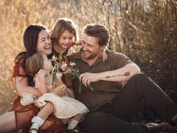 Happy family enjoying time together outdoors