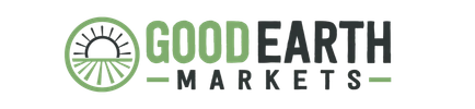 Good Earth Markets logo with green and black text and a circular design.