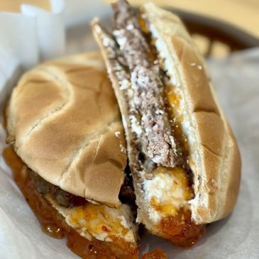 Cream Cheese & Red Pepper Jelly Burger