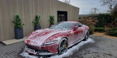 Ferrari Roma being valeted in wakefield by aztec valeting