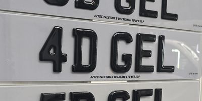 4D Gel number plates at aztec valeting wakefield