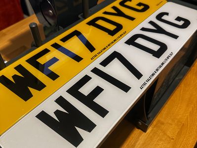 A set of car number plates being made in wakefield by aztec plates