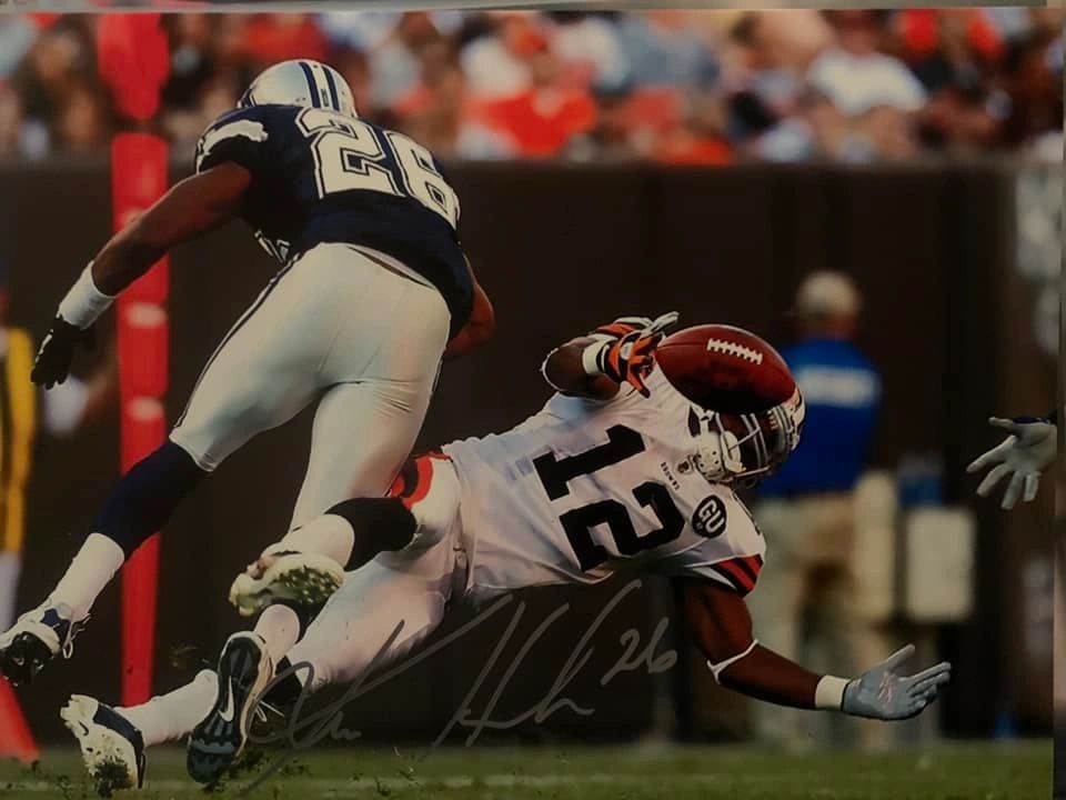 KEN HAMLIN DALLAS COWBOYS ACTION SIGNED 8x10