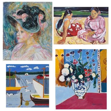 Upcoming fine art auction cover: Impressionist art, post-impressionist landscapes and stil life art.