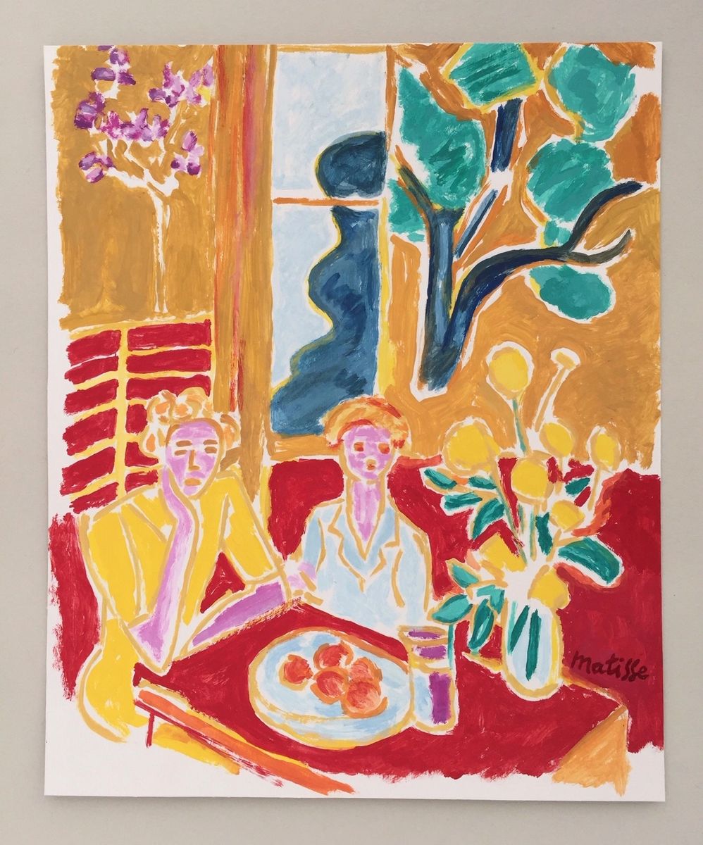 Tempera on paper French Expressionism Henri Matisse interior painting  female portraits