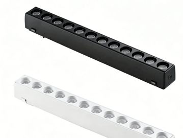 Black and white LED light bars with multiple small lights.