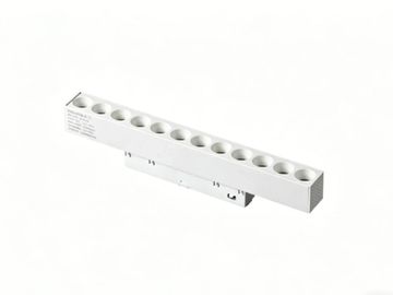 White linear LED light fixture with multiple bulb sockets.