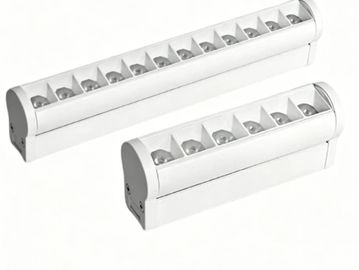 Two white LED emergency lights with multiple bulbs each.