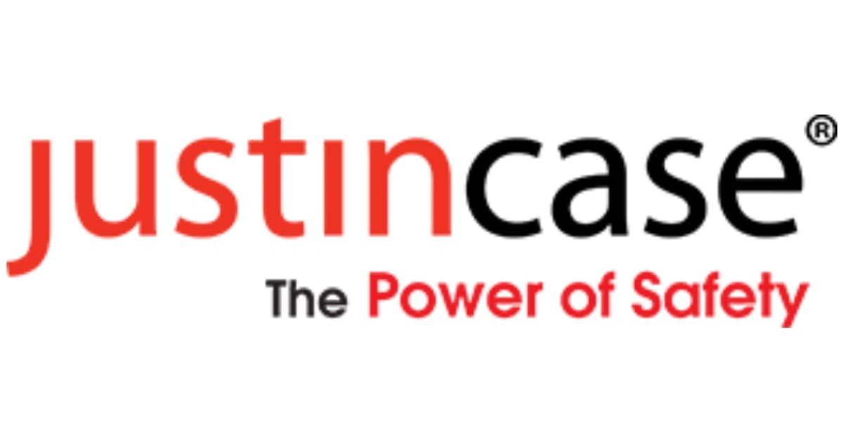 Logo of justincase with slogan The Power of Safety.