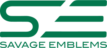 Logo for Savage Emblems with green stylized 'SE'.
