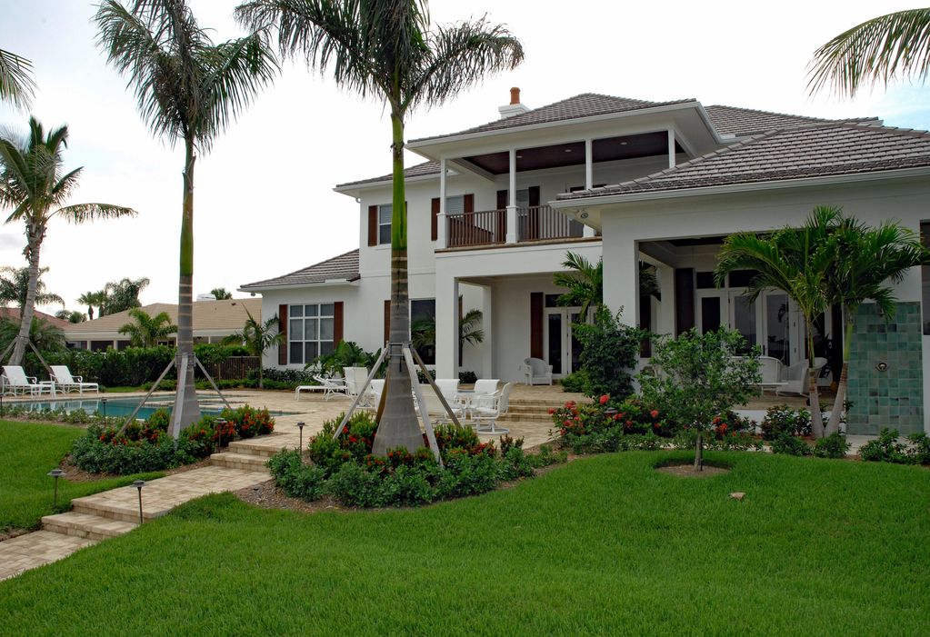 swimming pool, terraces, lush landscape, tropical landscape wall shower