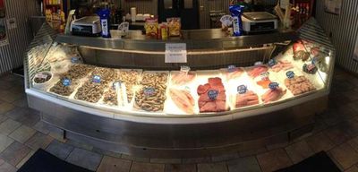 Fresh Seafood Selection display in enclosed case
