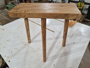 Spalted beech milking stool