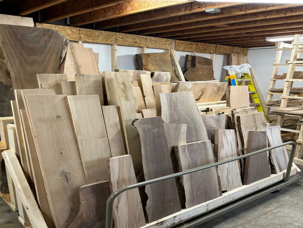 Charcuterie size hardwood live edge slabs and lumber