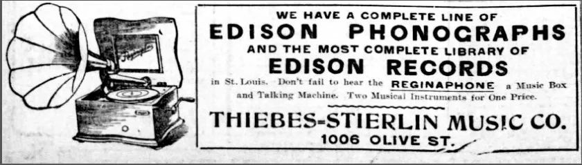 Theibes-Steirlin Music Co ad from ca. 1900