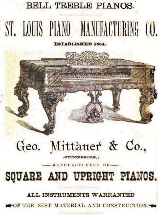 St. Louis Piano Manufacturing Co. advertisement from the late 1800's. 
