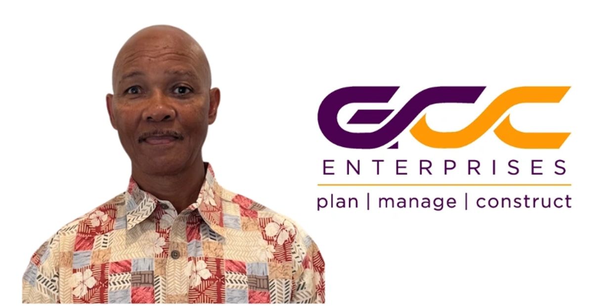 Man in patterned shirt next to ESC Enterprises logo.