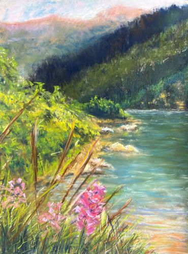 Pastel painting on paper
unframed, 12" x 9"
