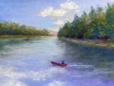 Pastel painting on paper
unframed, 9" x 7" 
