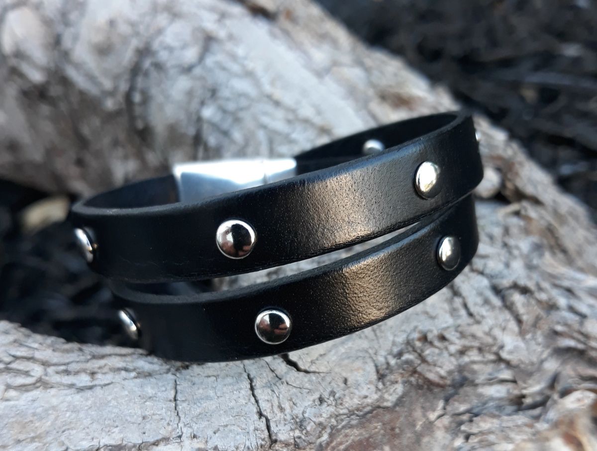 Liv & B Designs Double Wrap Leather Cuff Bracelet