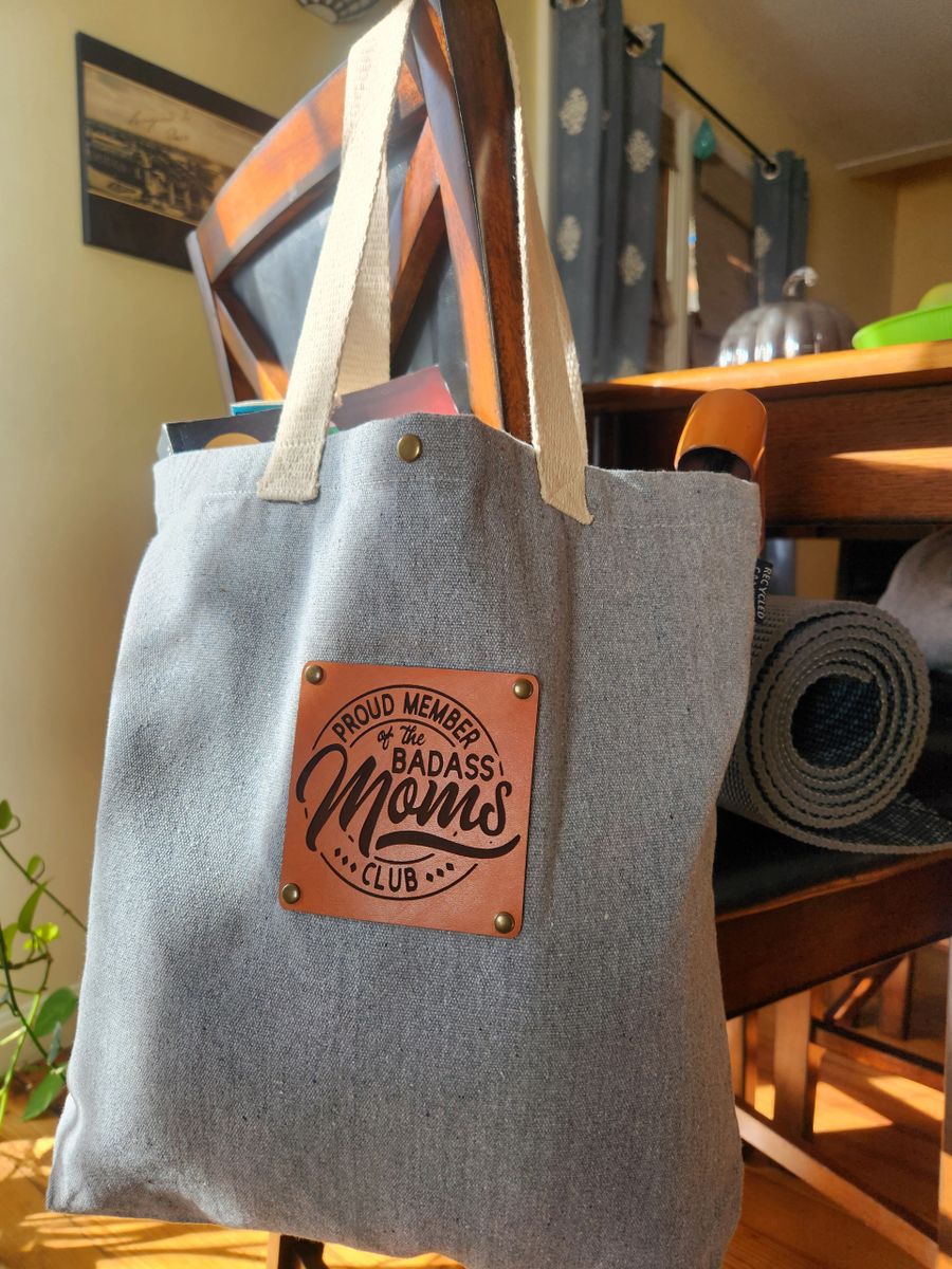 Canvas bag with Personalized Leather patch – Turned To Perfection