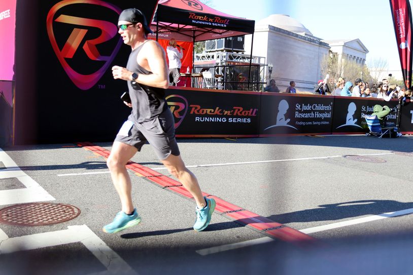 DC Rock N Rock Half Marathon Race Finish Line in Washington DC on Saturday morning, 16 March 2024