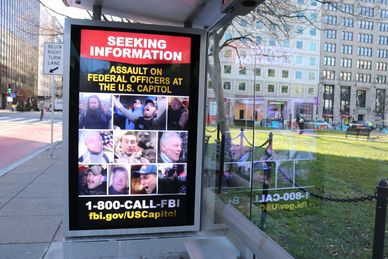 Bus Stop at North Capitol Street and Massachusetts Avenue in Washington DC on 12 January 2021 