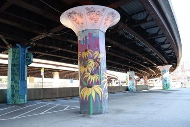 ARTSCAPE 2025 URBAN OASIS MURAL PROJECT under the JFX n Baltimore MD on Saturday, 9 August 2025