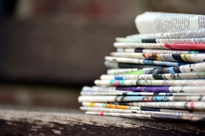 Stacks of newspapers