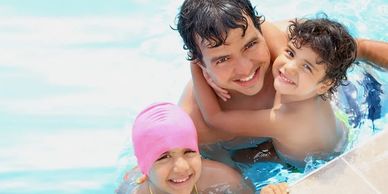 Pool time is always more fun with your family