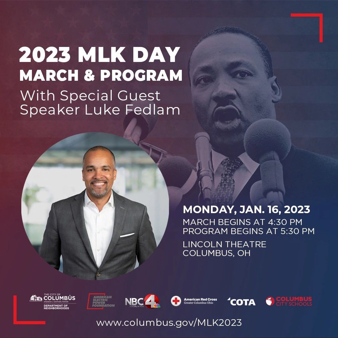 Luke Fedlam at the City of Columbus MLK Day Program