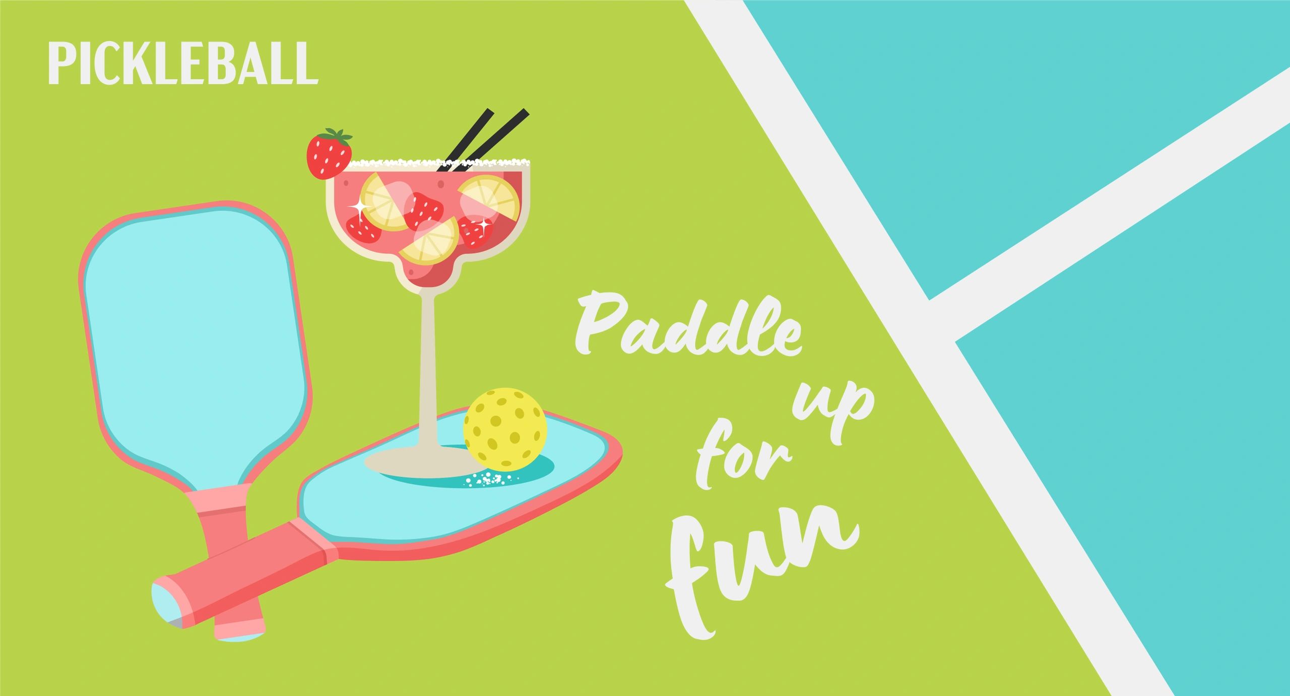 Cocktail and Paddle Up Pickleball Image