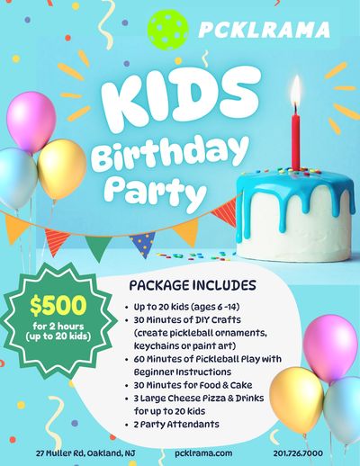 Image flyer for birthday party up to 20 kids