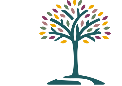 Silverbrook tree logo with multi-coloured leaves